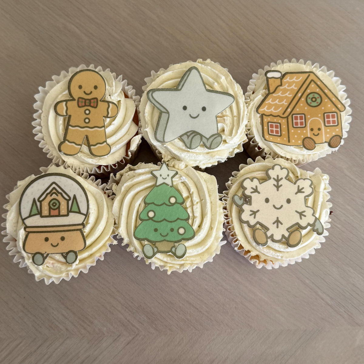 Christmas Amuseables Style Edible Cupcake Toppers