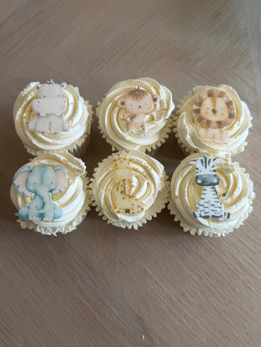 Safari Animals Edible Wafer Cupcake Toppers, Wild One