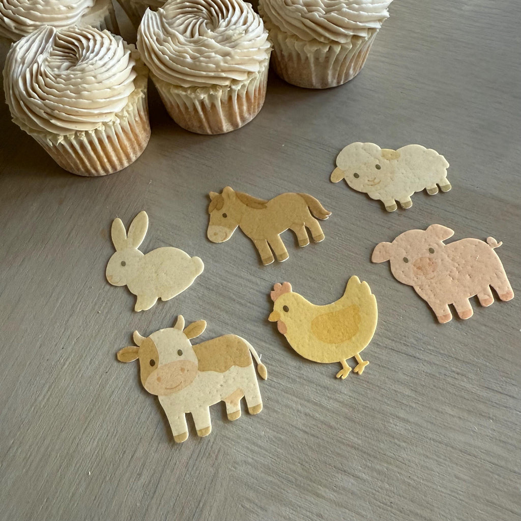 Farm Animal Edible Cupcake Toppers