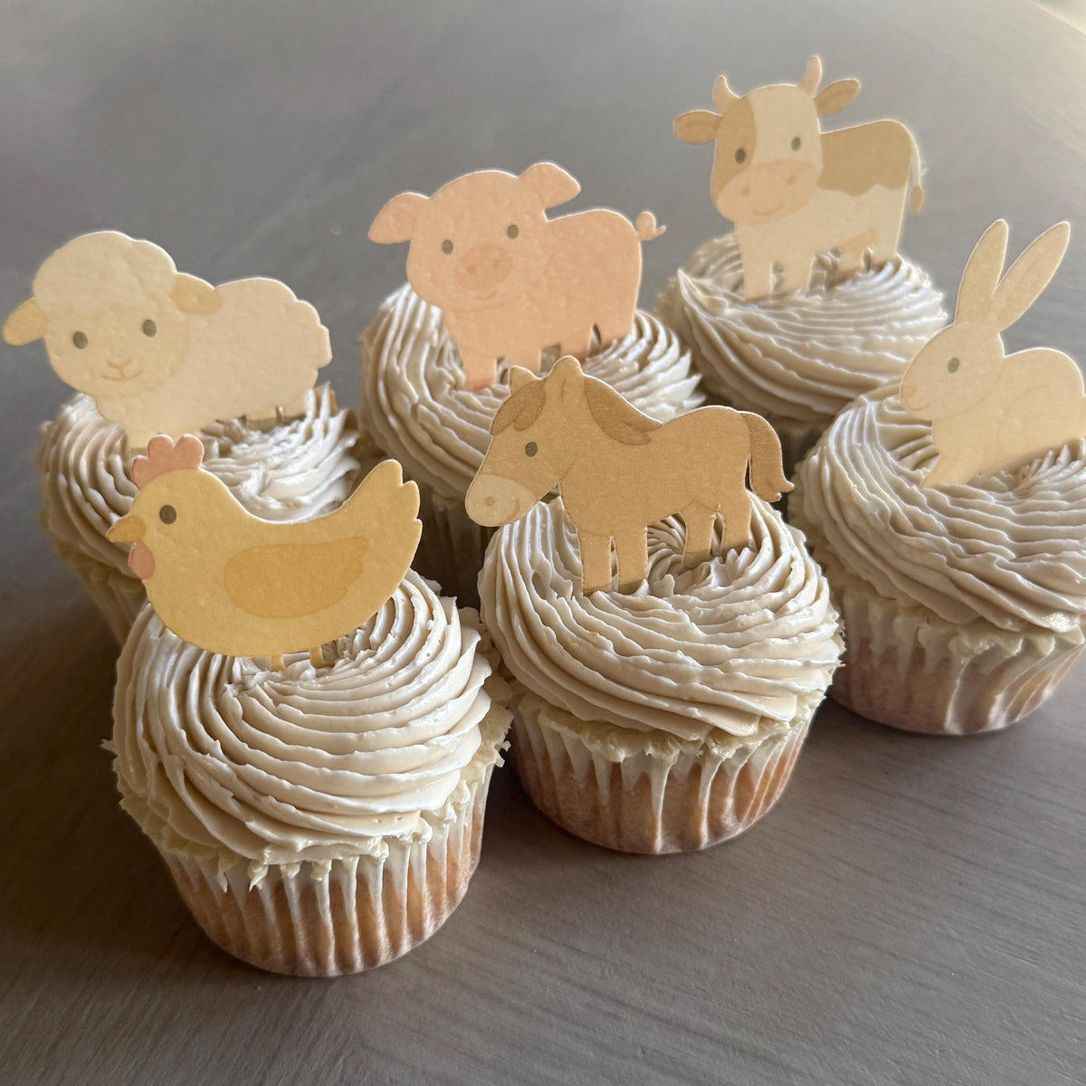 Farm Animal Edible Cupcake Toppers