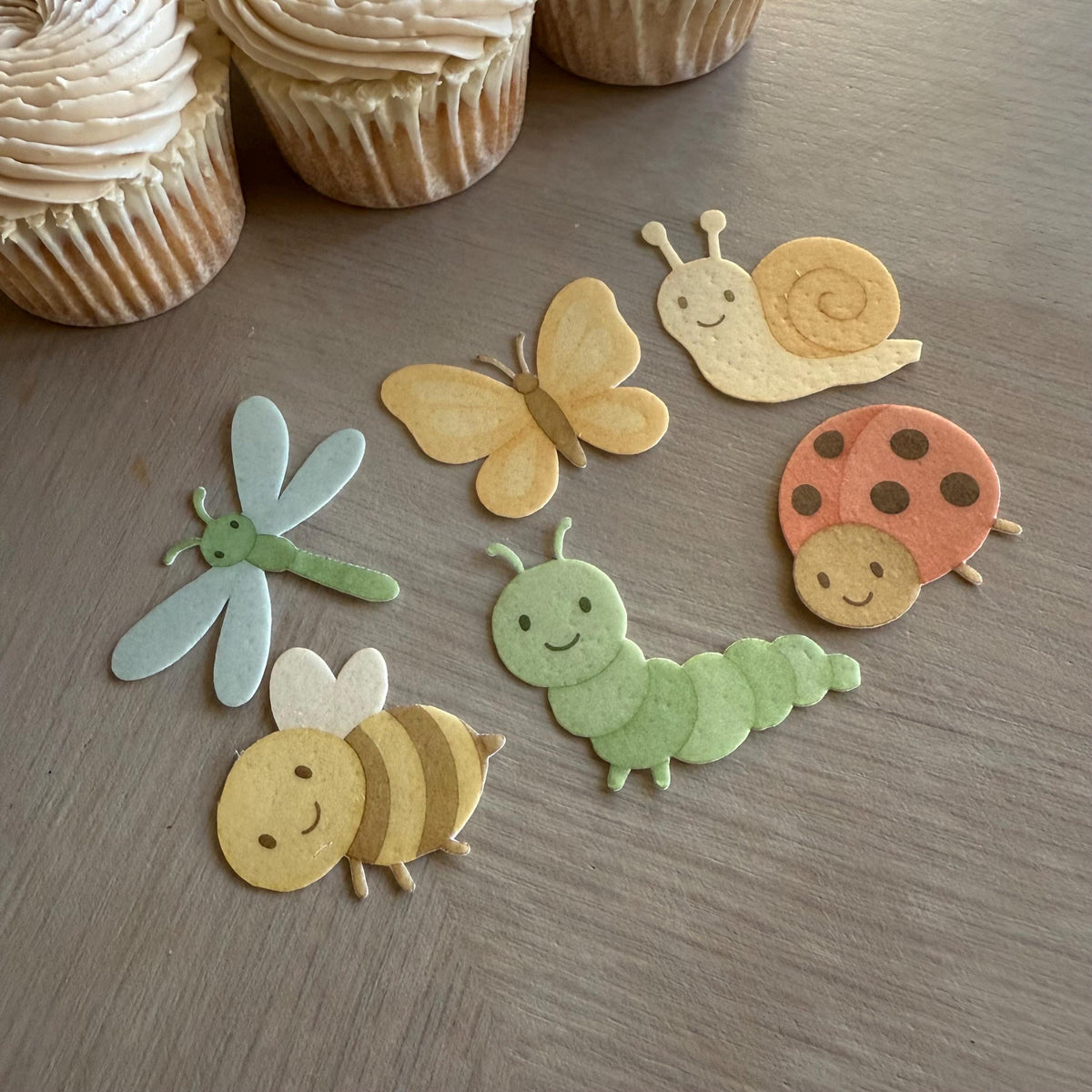 Garden Bugs Edible Cupcake Toppers