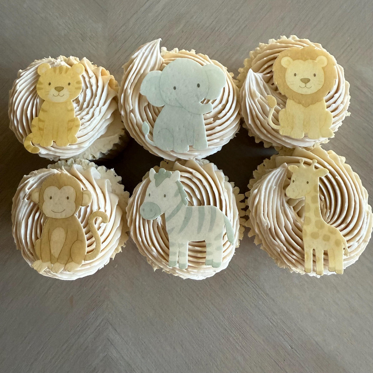 Safari Animal Edible Cupcake Toppers, Wild One Birthday