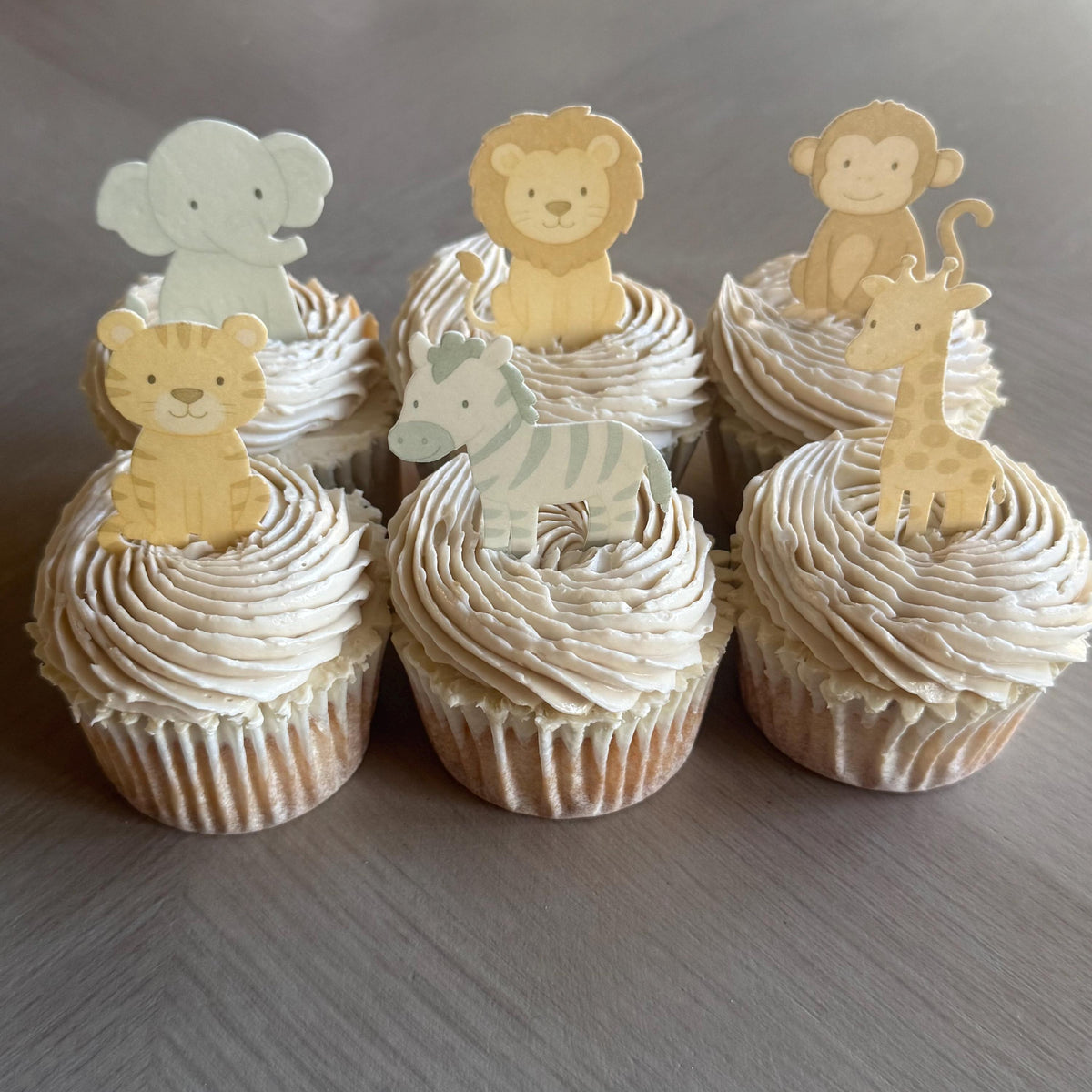 Safari Animal Edible Cupcake Toppers, Wild One Birthday