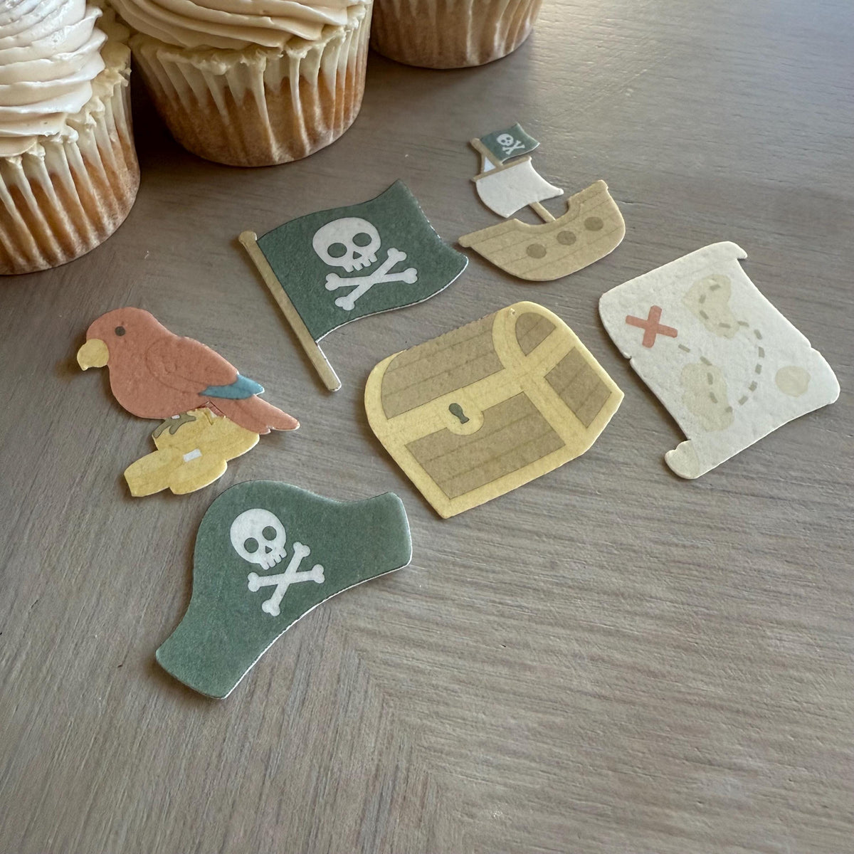 Pirate Edible Cupcake Toppers