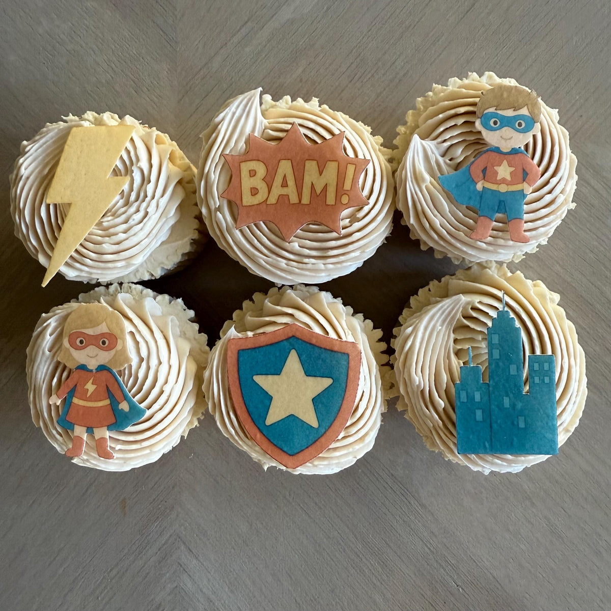 Comic Book Superhero Edible Cupcake Toppers