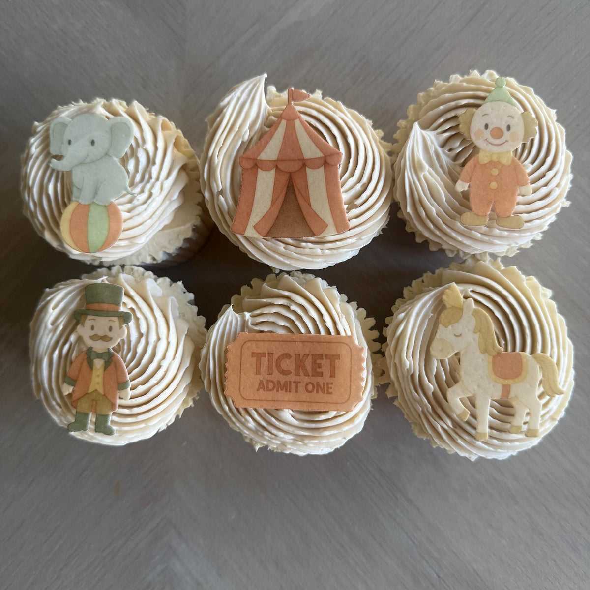 Circus Animal Edible Cupcake Toppers