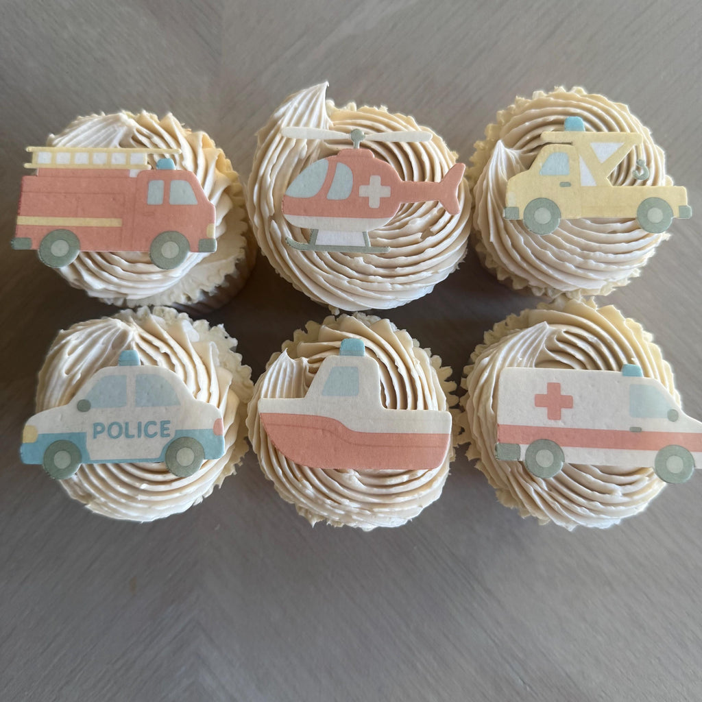Emergency Vehicle Edible Cupcake Toppers