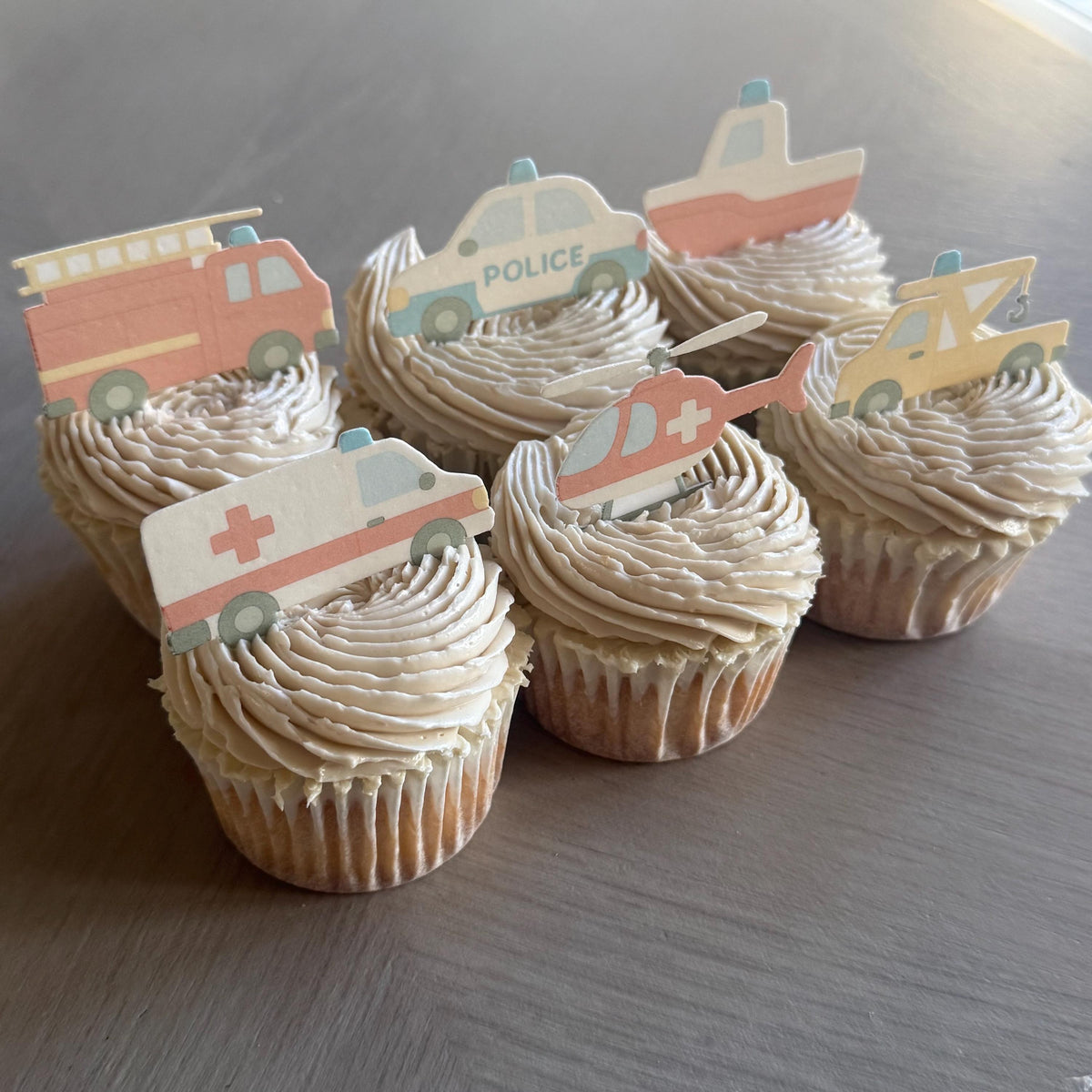 Emergency Vehicle Edible Cupcake Toppers