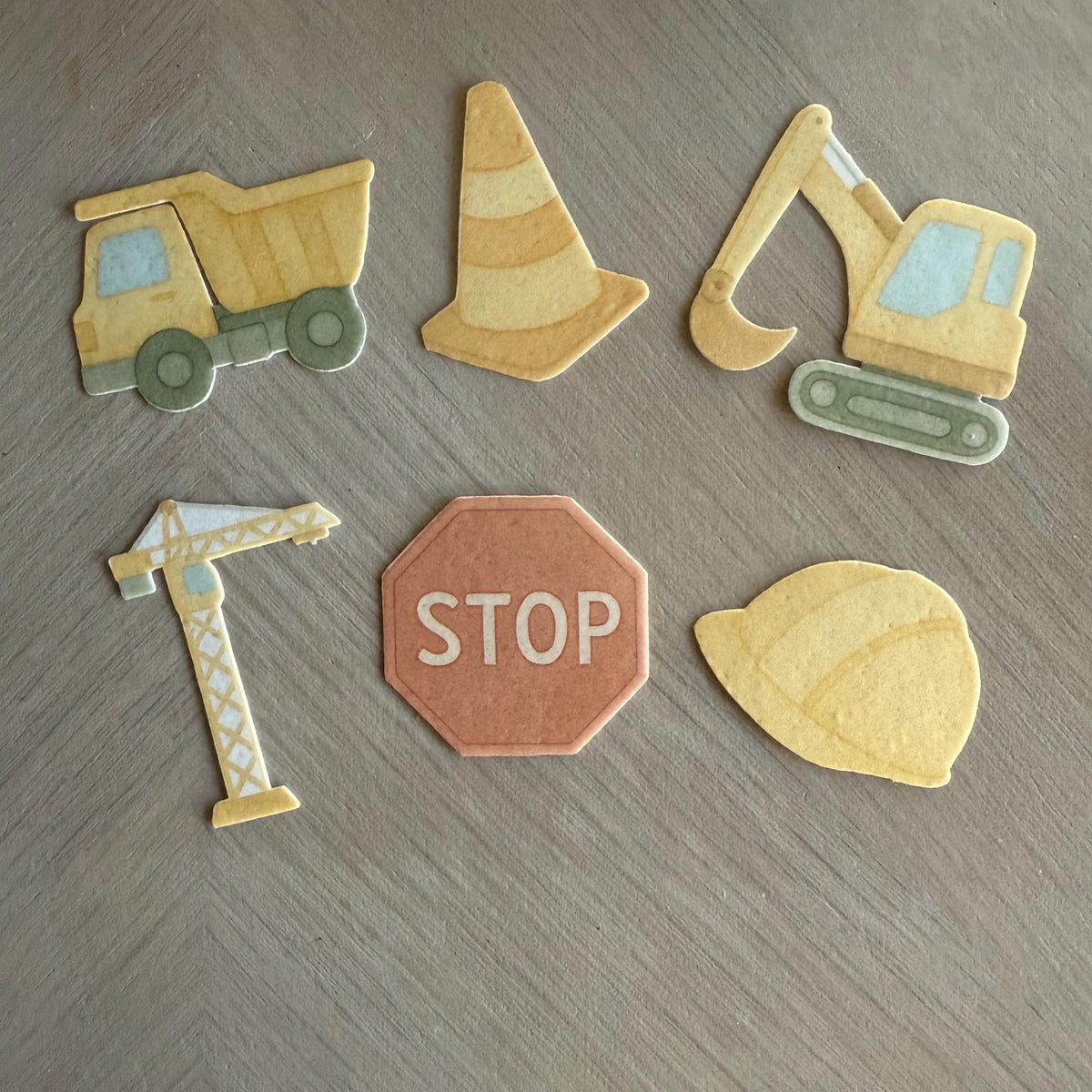 Construction Edible Cupcake Toppers
