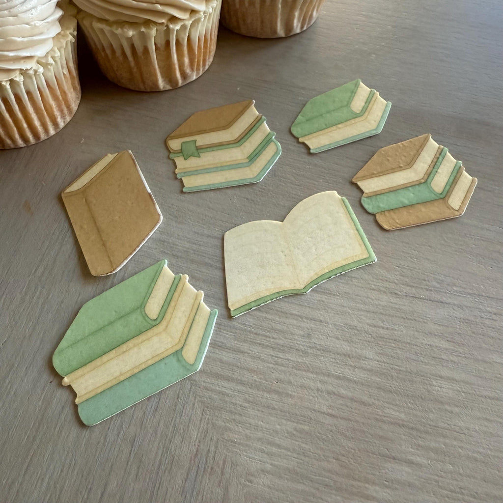 Edible Book Cupcake Toppers, Wafer Card