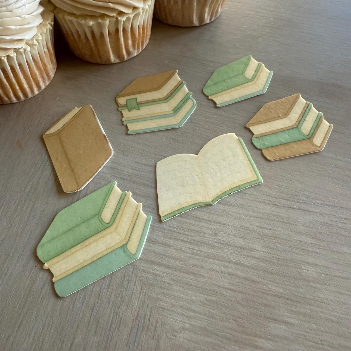Edible Book Cupcake Toppers, Wafer Card