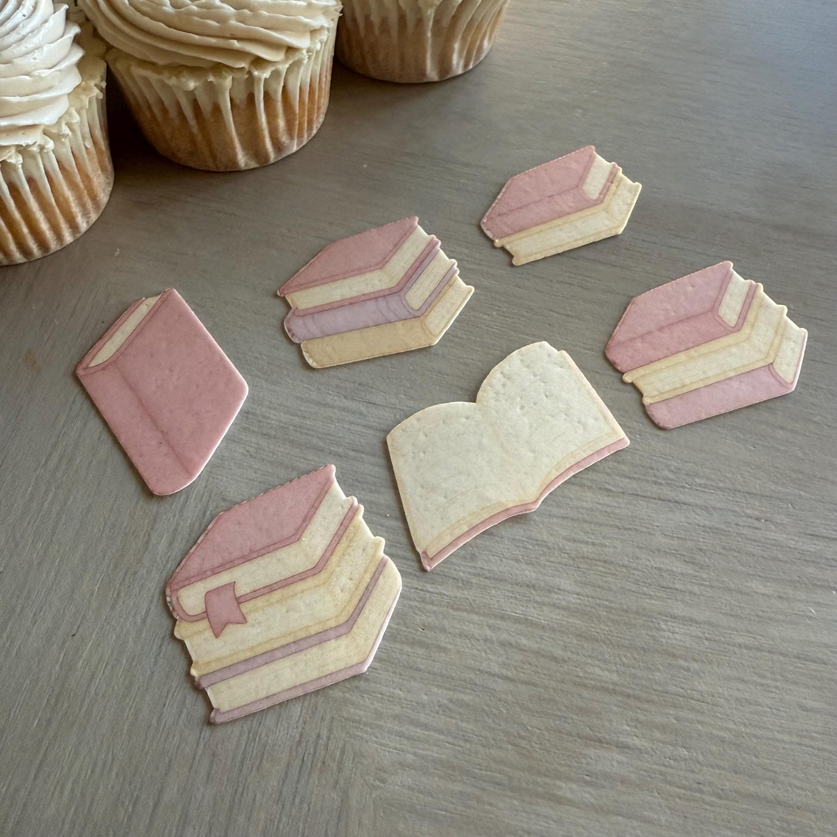 Book Edible Wafer Card Cupcake Toppers