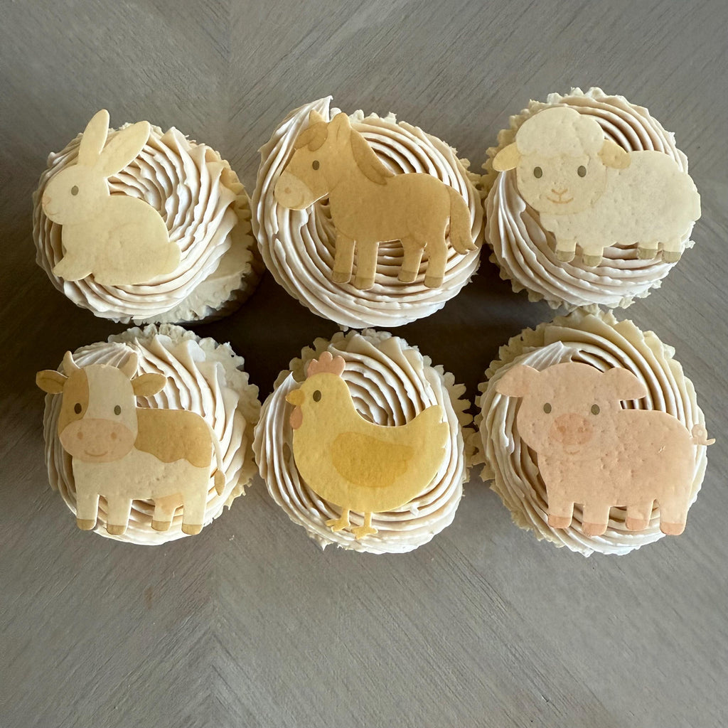 Farm Animal Edible Cupcake Toppers