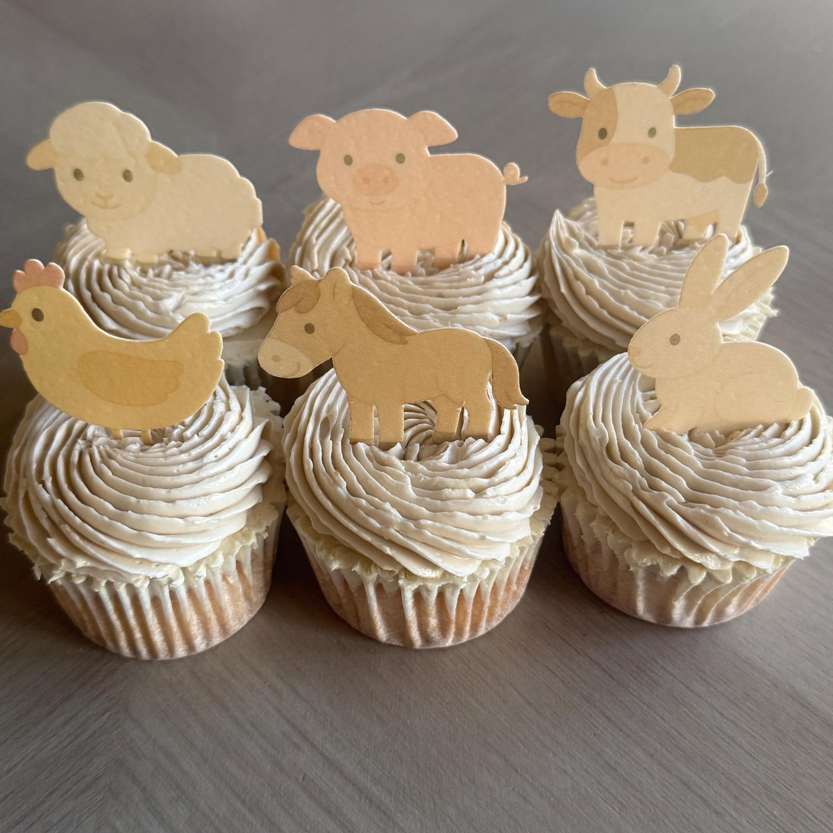 Farm Animal Edible Cupcake Toppers