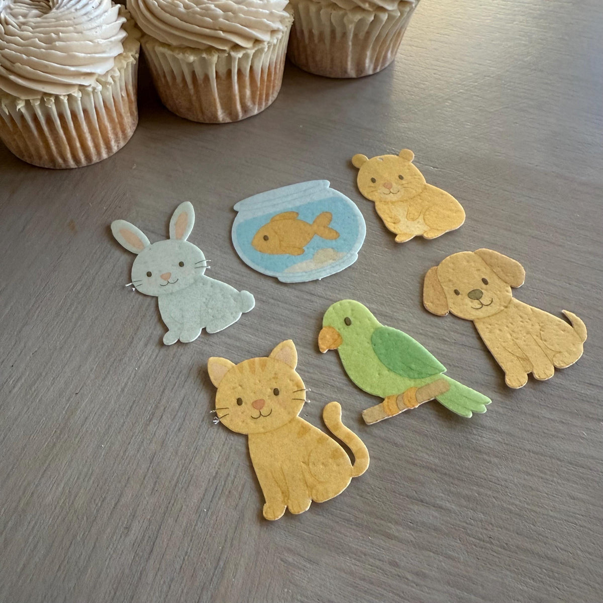 Pet Animal Edible Cupcake Toppers