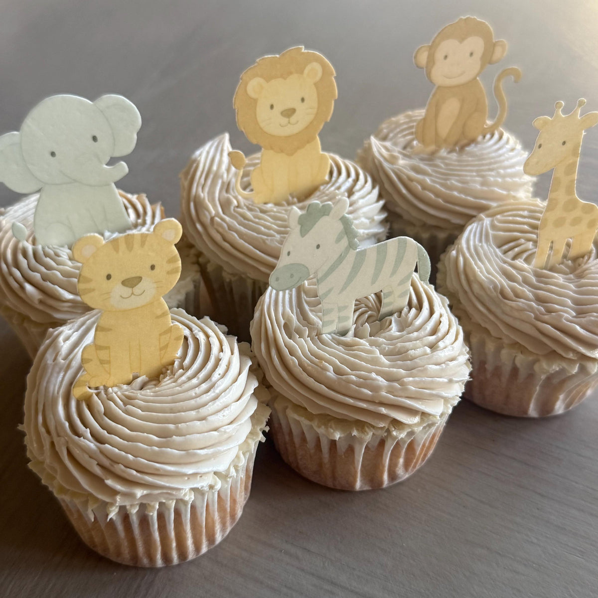Safari Animal Edible Cupcake Toppers, Wild One Birthday