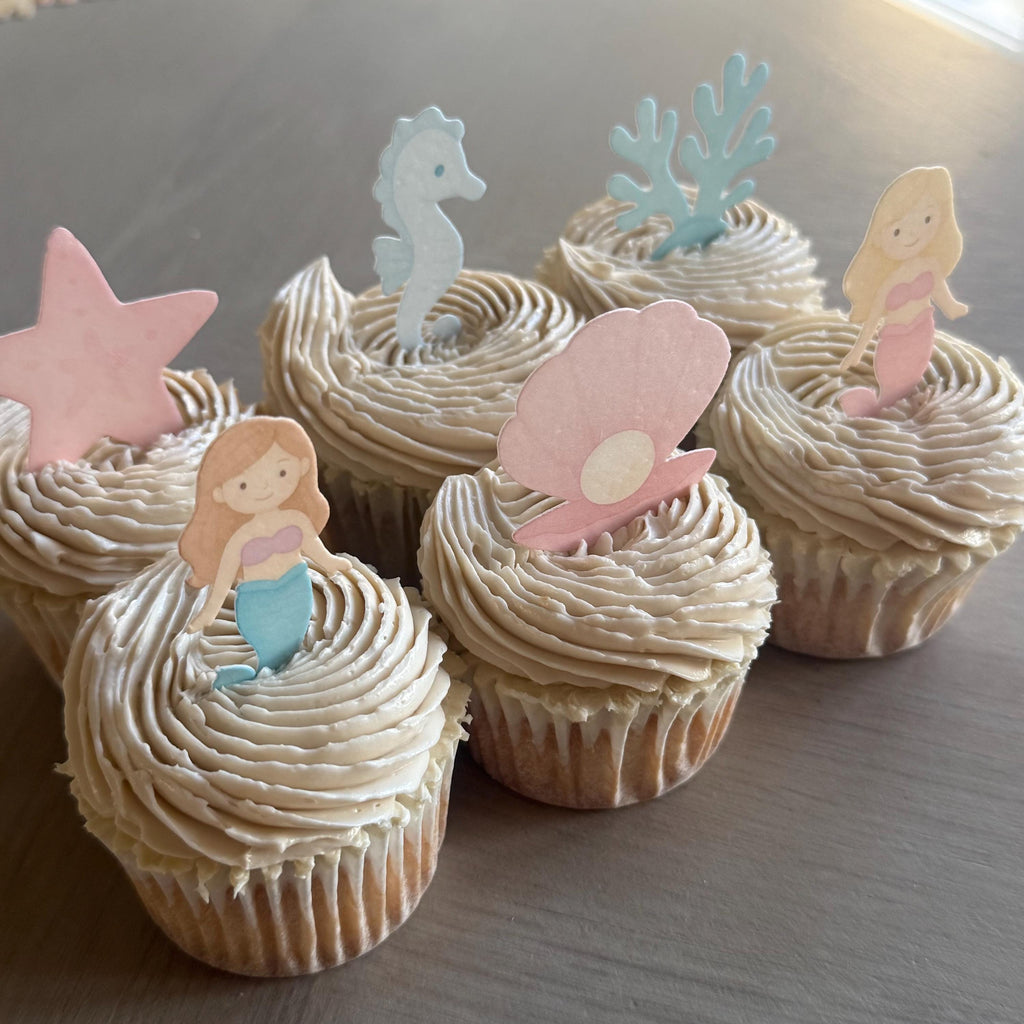 Mermaid Edible Cupcake Toppers