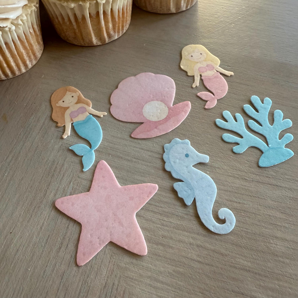 Mermaid Edible Cupcake Toppers