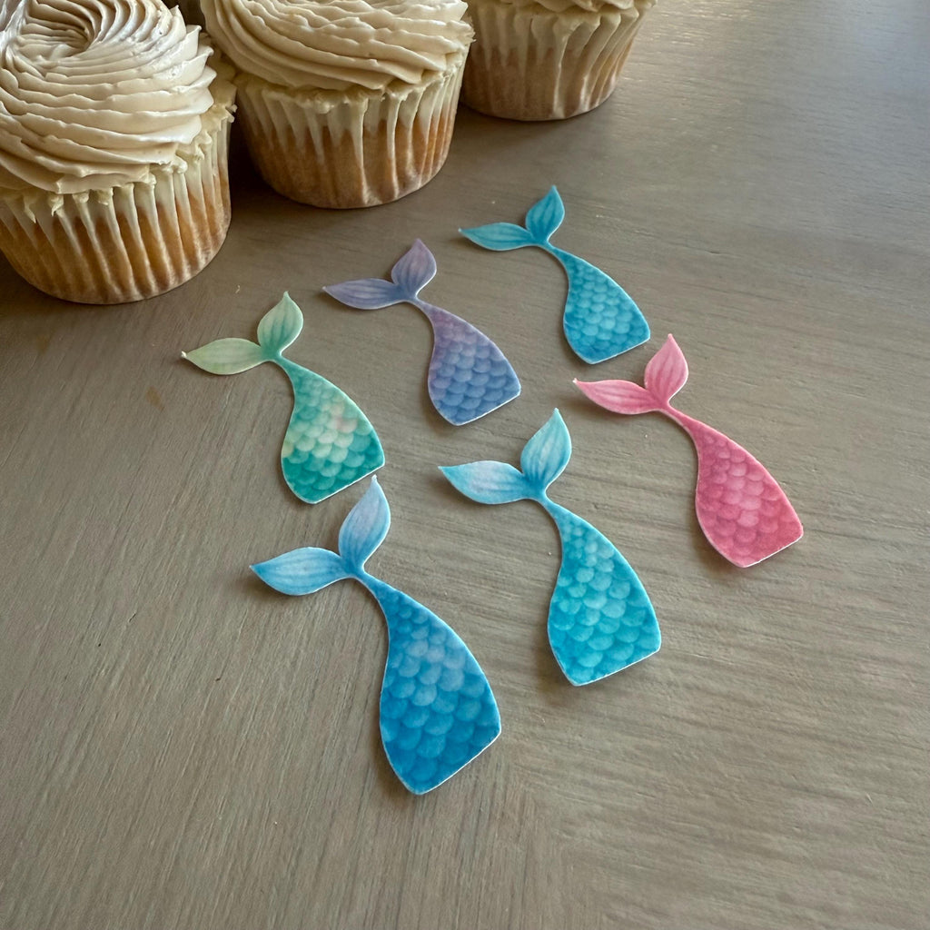 Mermaid Tail Edible Cupcake Toppers