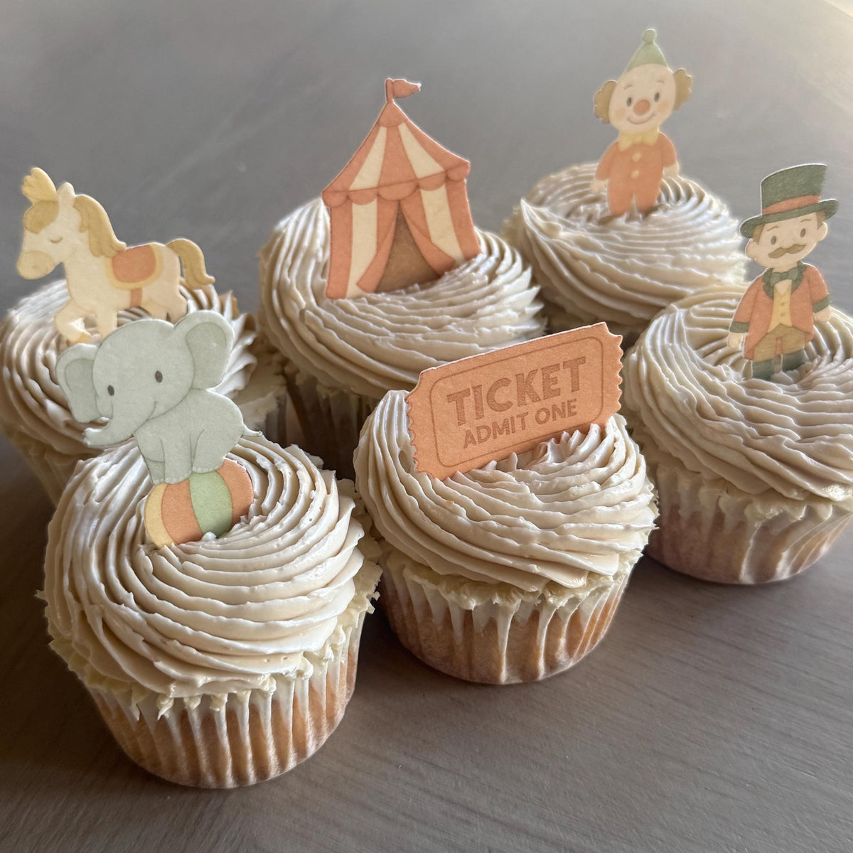 Circus Animal Edible Cupcake Toppers