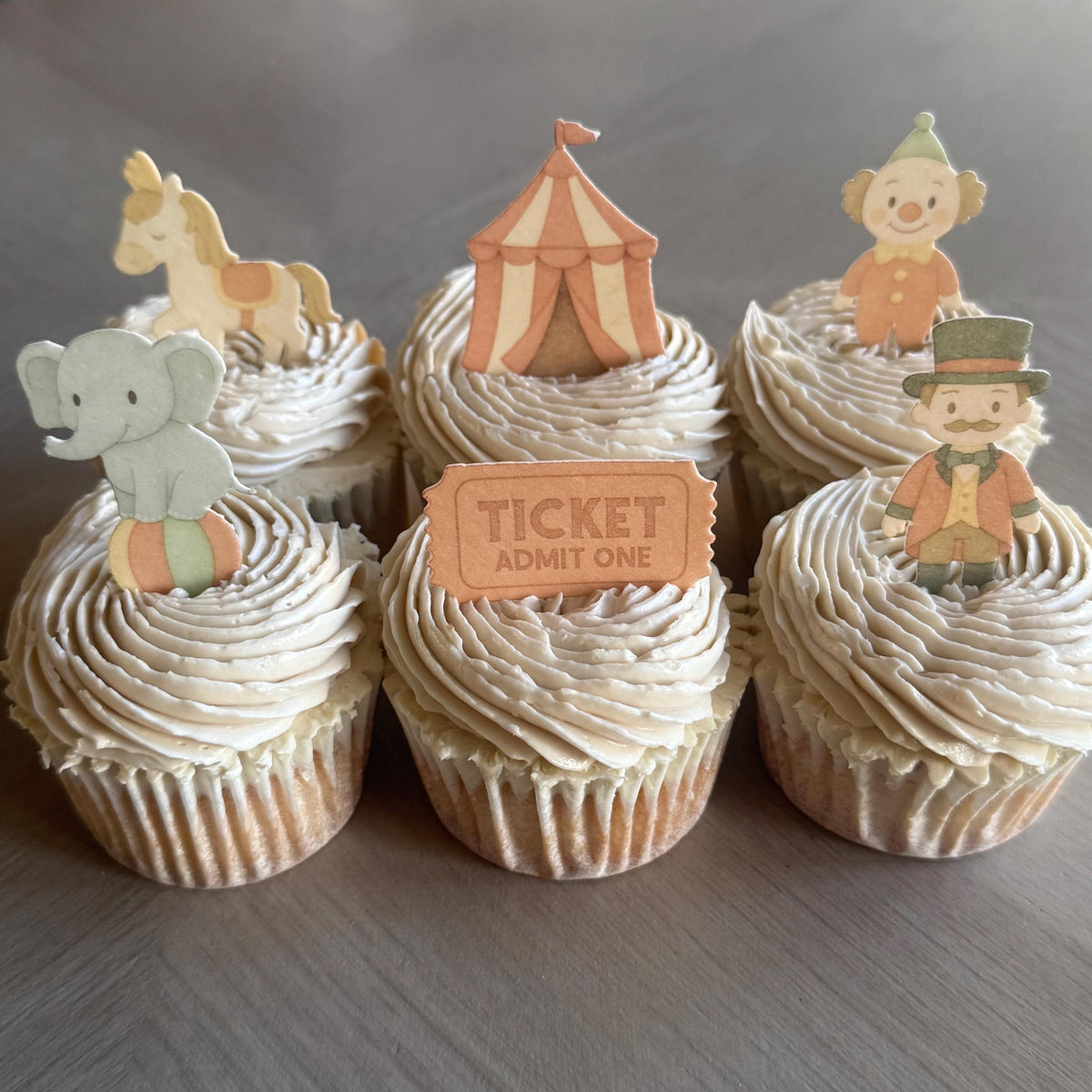 Circus Animal Edible Cupcake Toppers