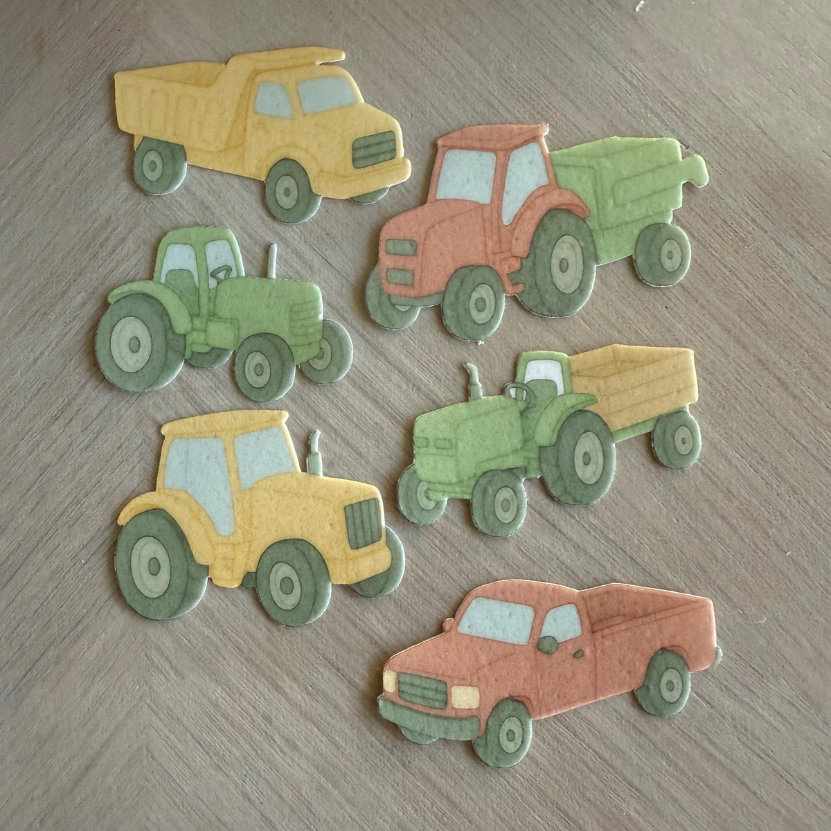 Farm Vehicle Edible Cupcake Toppers, Tractors & Trucks