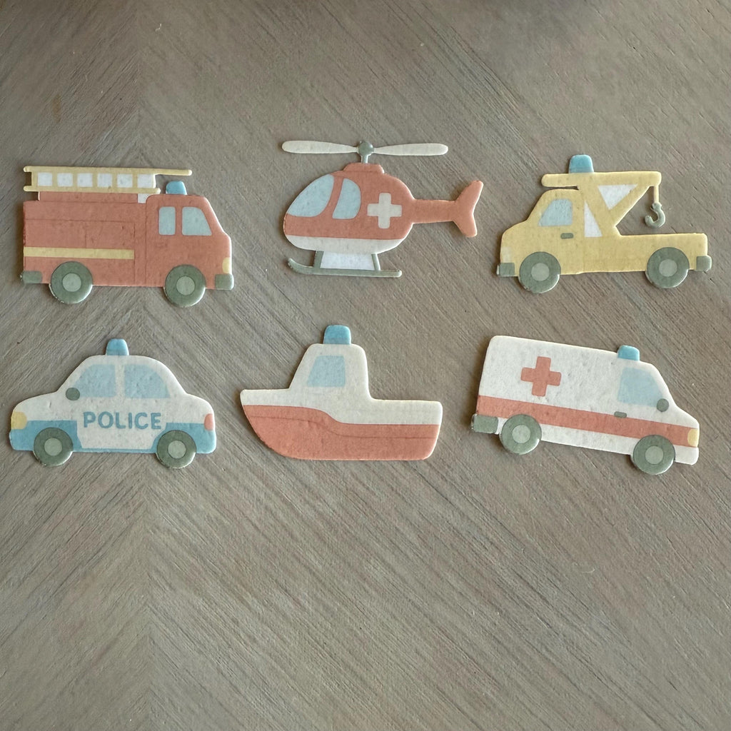 Emergency Vehicle Edible Cupcake Toppers