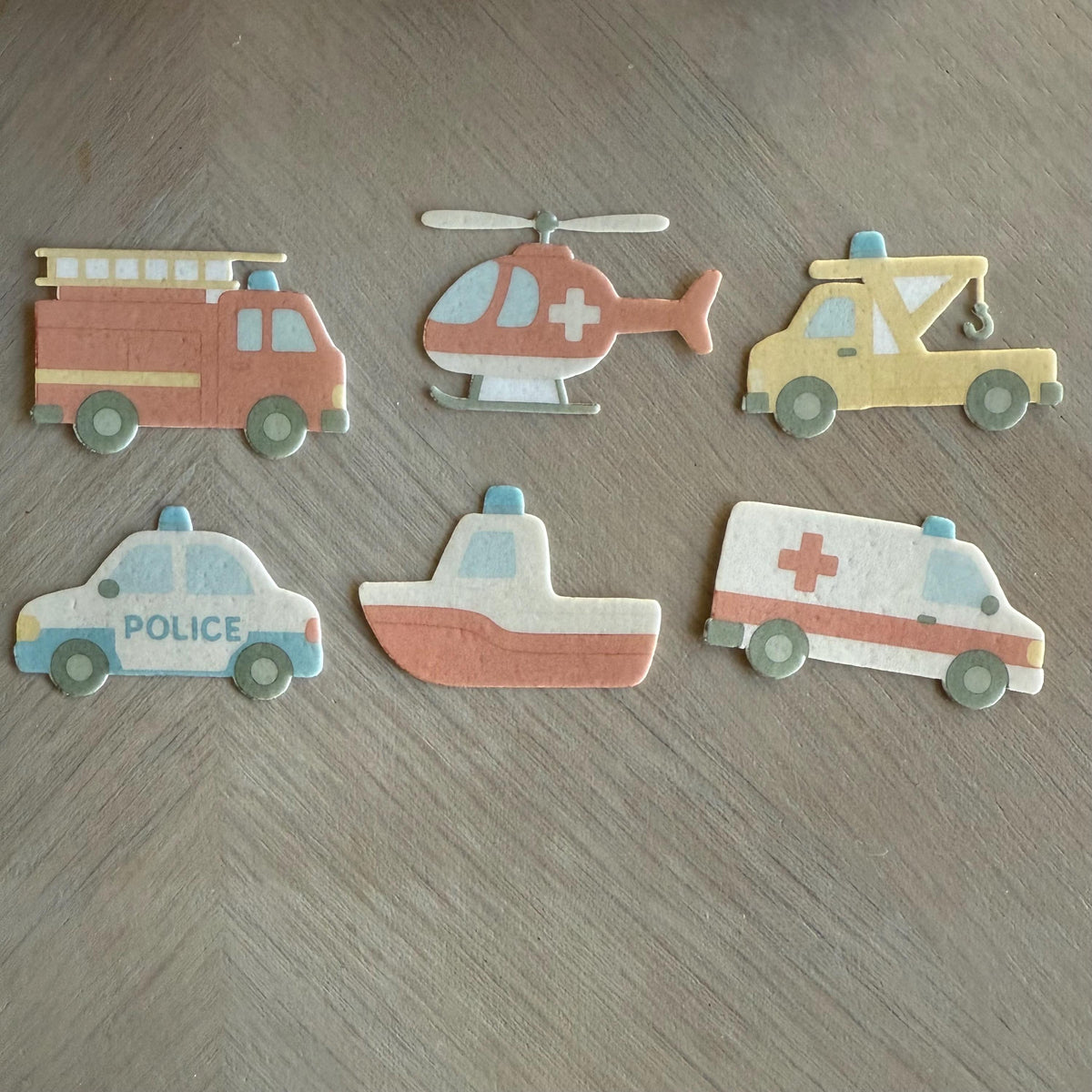 Emergency Vehicle Edible Cupcake Toppers