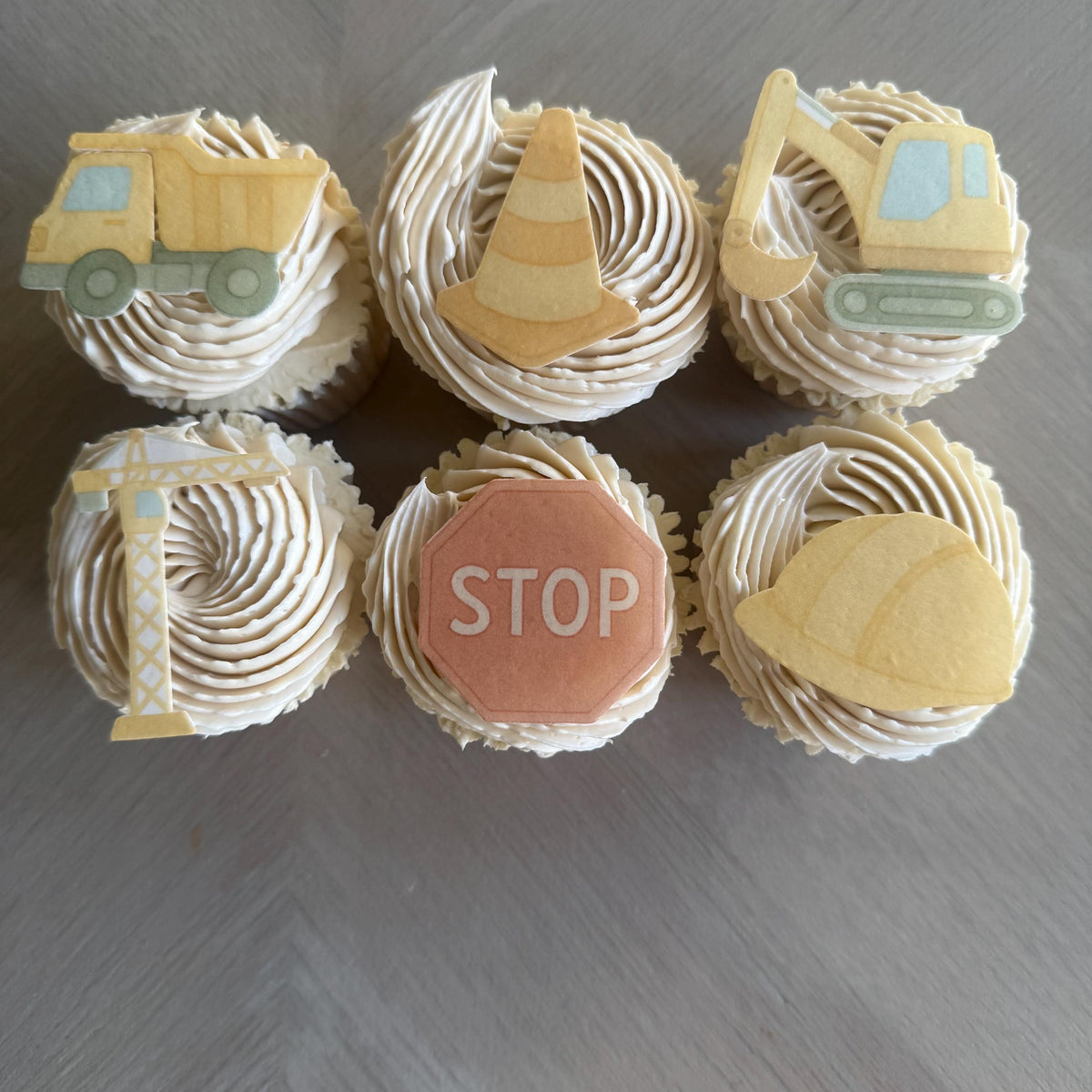 Construction Edible Cupcake Toppers