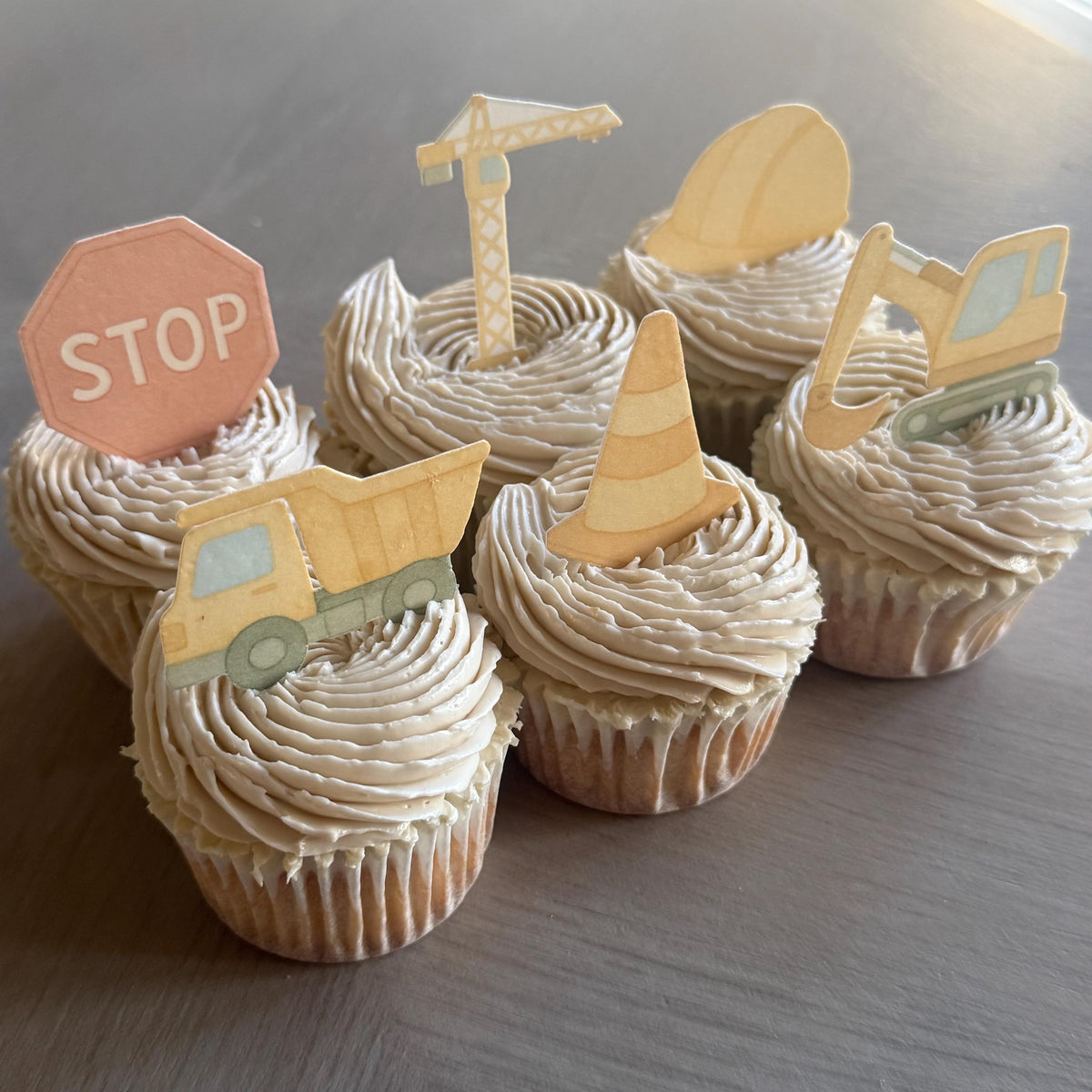 Construction Edible Cupcake Toppers