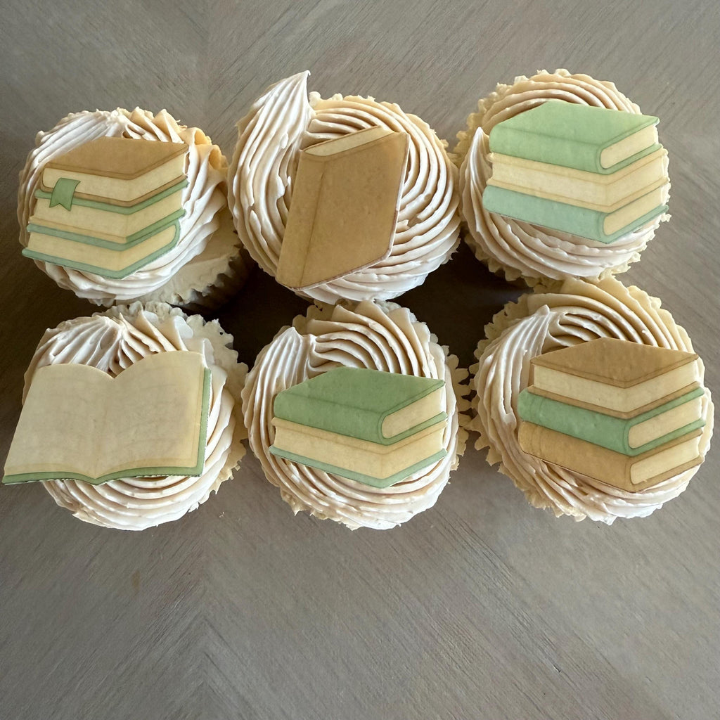 Edible Book Cupcake Toppers, Wafer Card