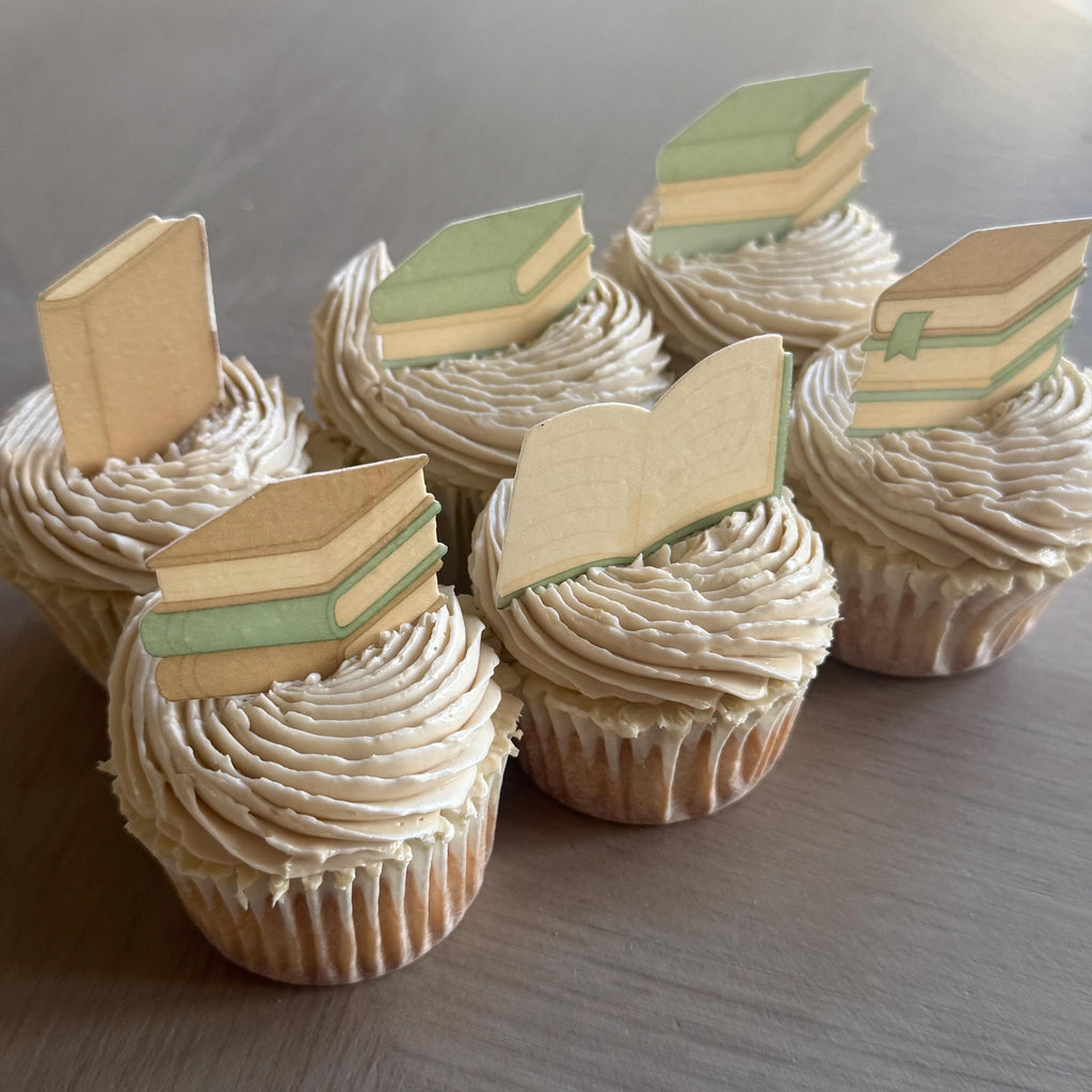 Edible Book Cupcake Toppers, Wafer Card