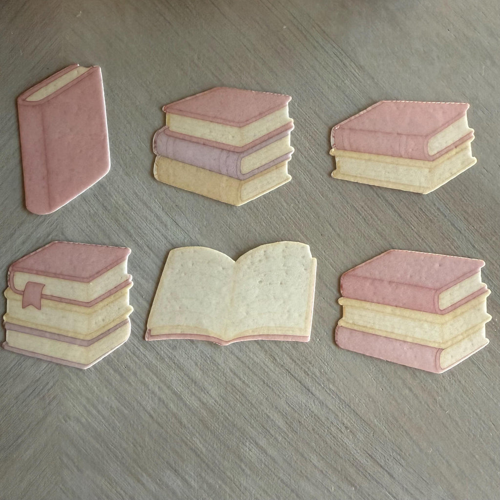 Book Edible Wafer Card Cupcake Toppers