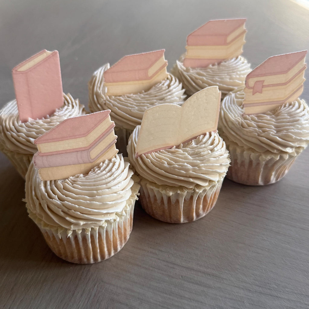 Book Edible Wafer Card Cupcake Toppers