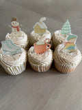 Christmas Snow Day Edible Cupcake Toppers