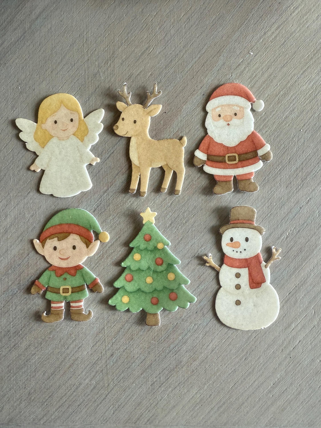 Classic Christmas Edible Cupcake Toppers