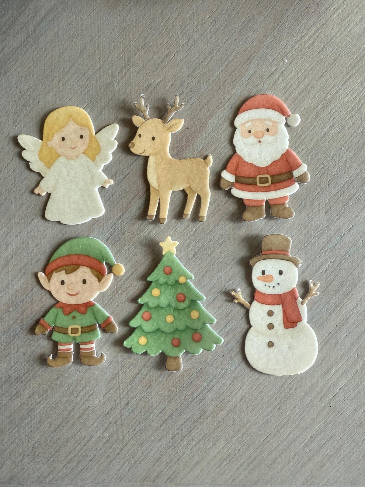 Classic Christmas Edible Cupcake Toppers