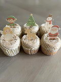 Classic Christmas Edible Cupcake Toppers