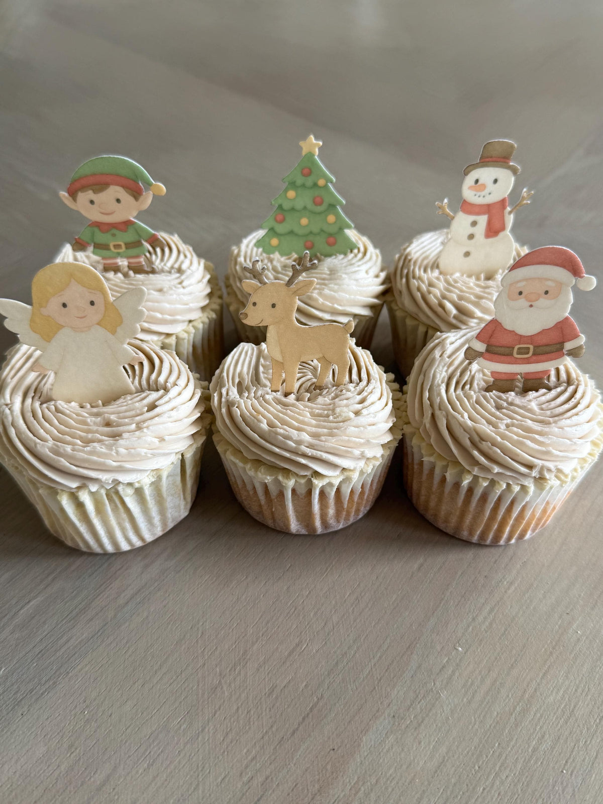 Classic Christmas Edible Cupcake Toppers