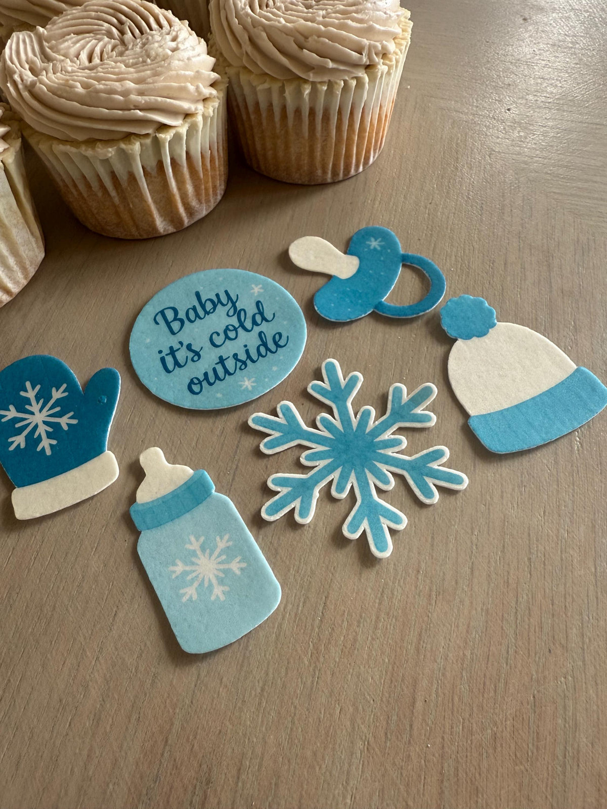 Baby It's Cold Outside Edible Baby Shower Cupcake Toppers