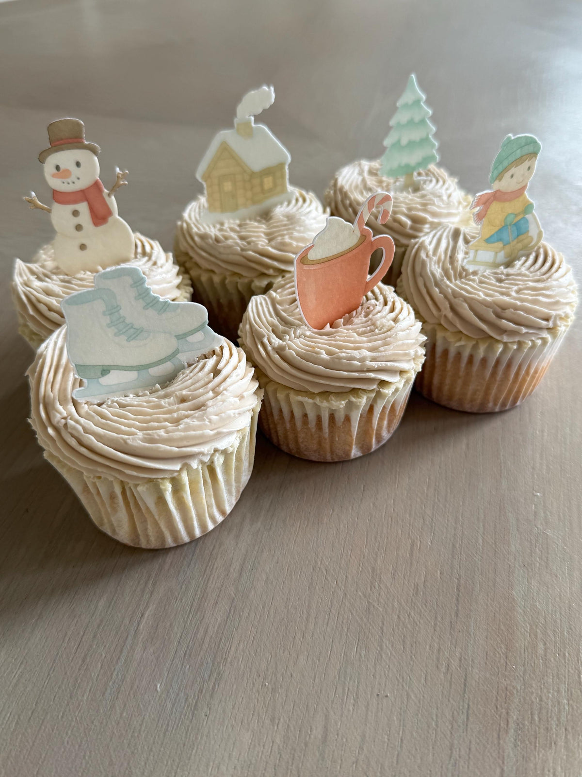 Christmas Snow Day Edible Cupcake Toppers