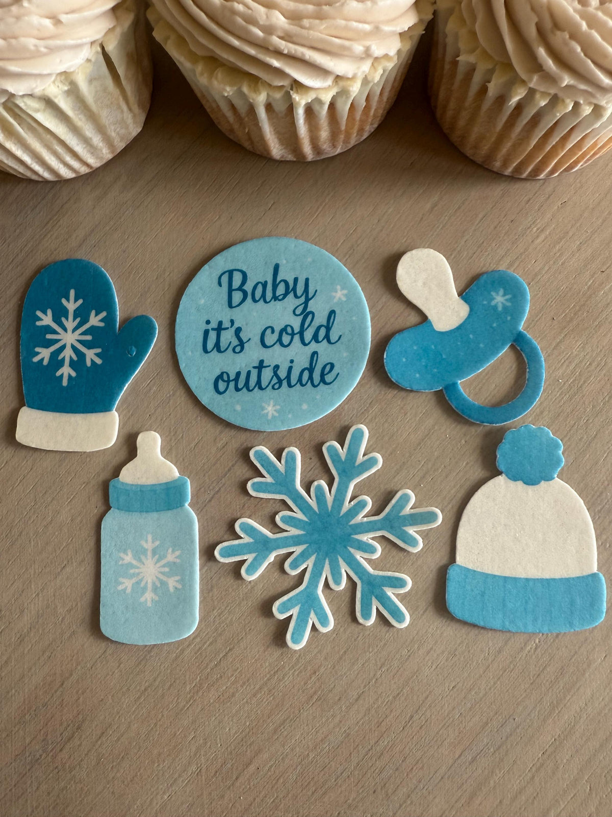 Baby It's Cold Outside Edible Baby Shower Cupcake Toppers
