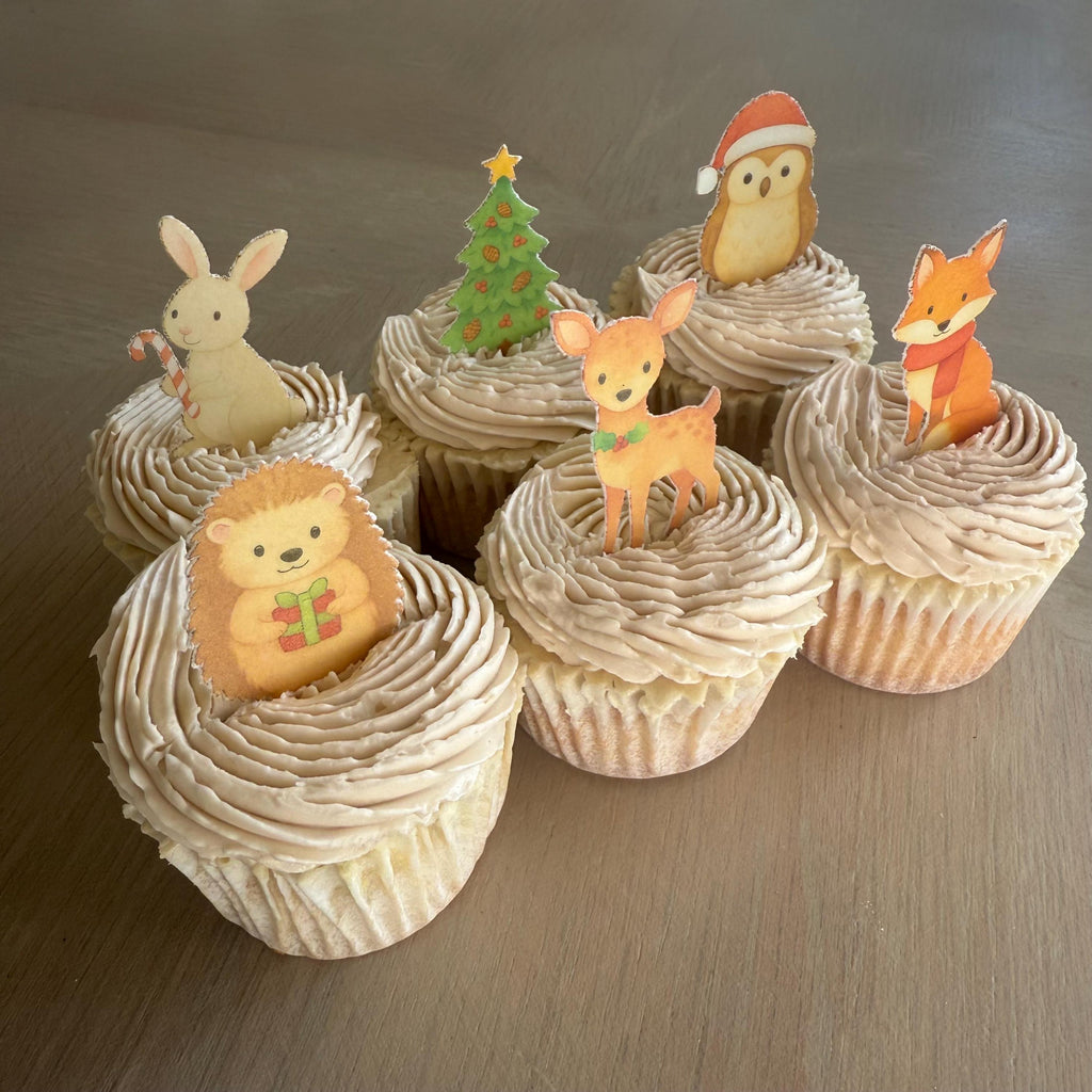 Christmas Woodland Animal Edible Cupcake Toppers
