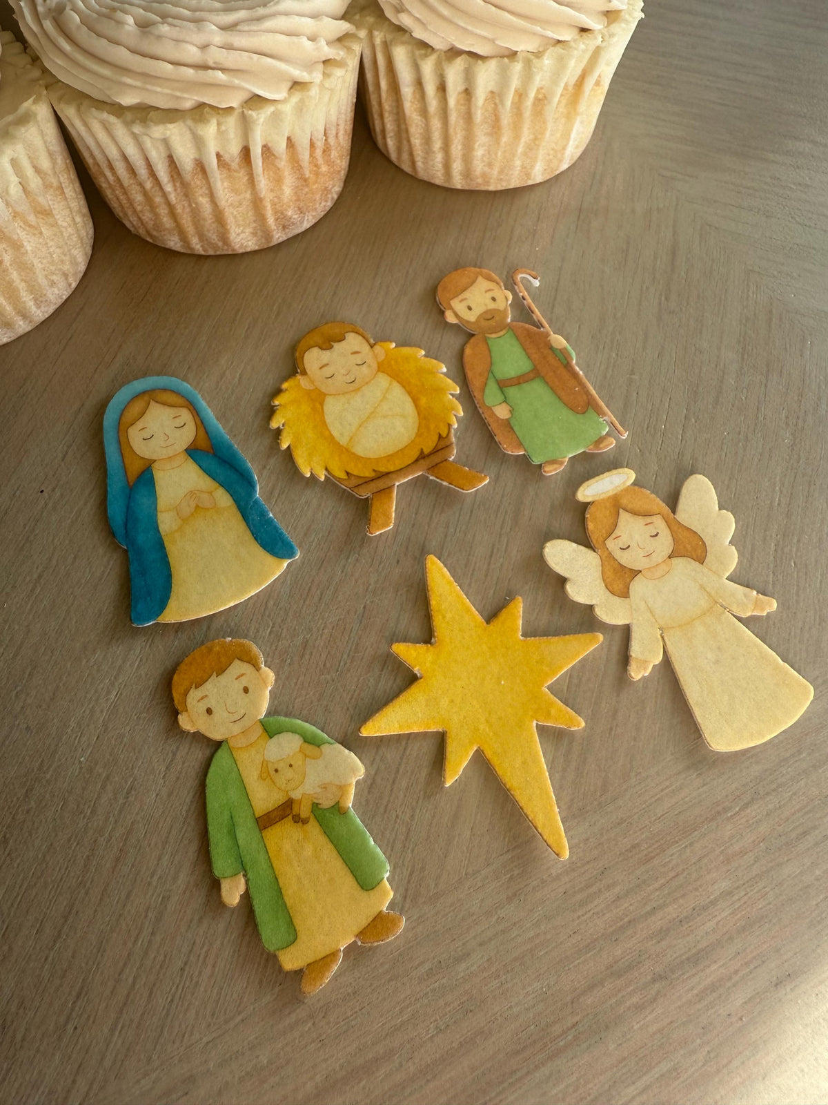 Christmas Nativity Edible Cupcake Toppers