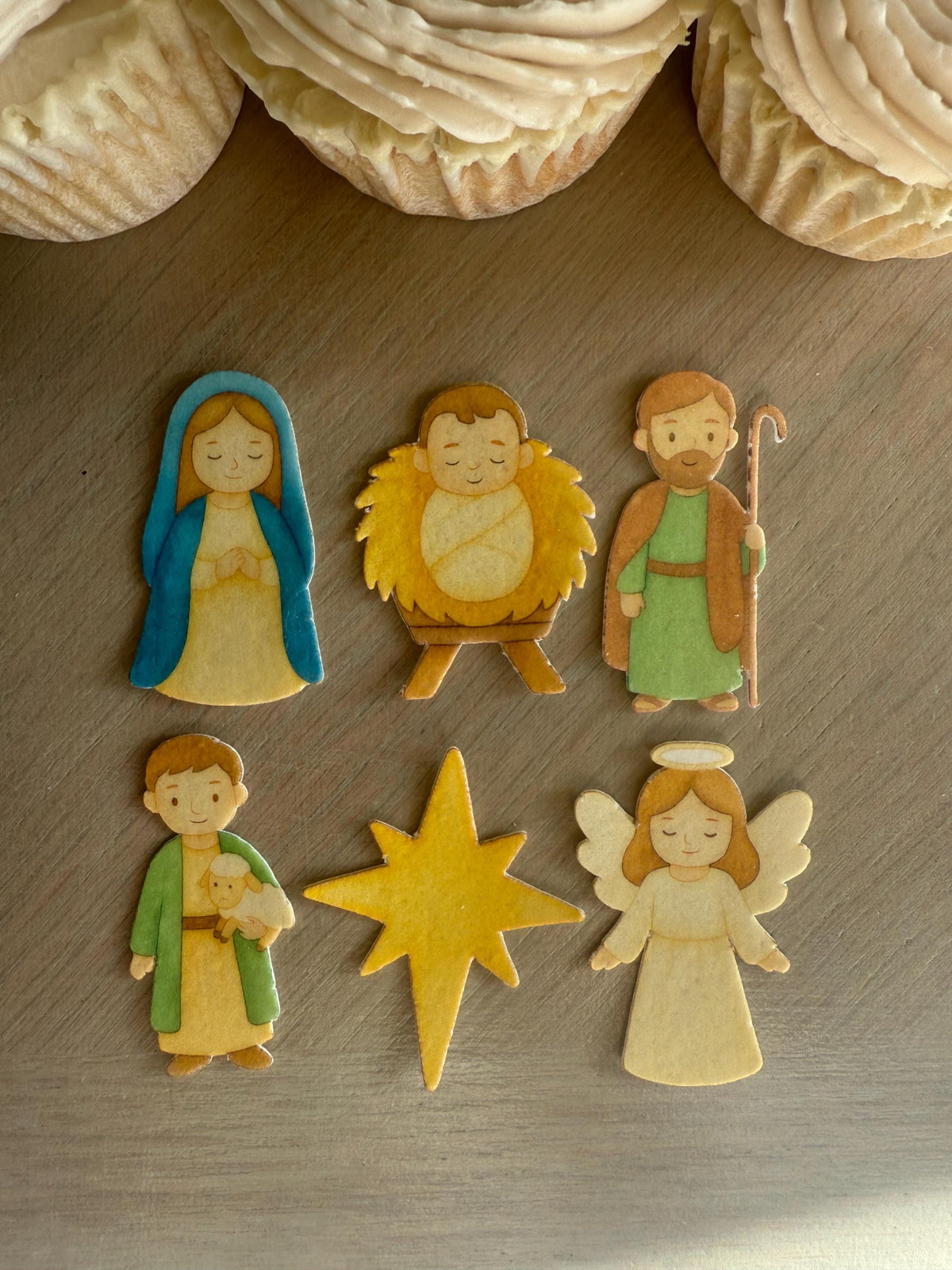 Christmas Nativity Edible Cupcake Toppers