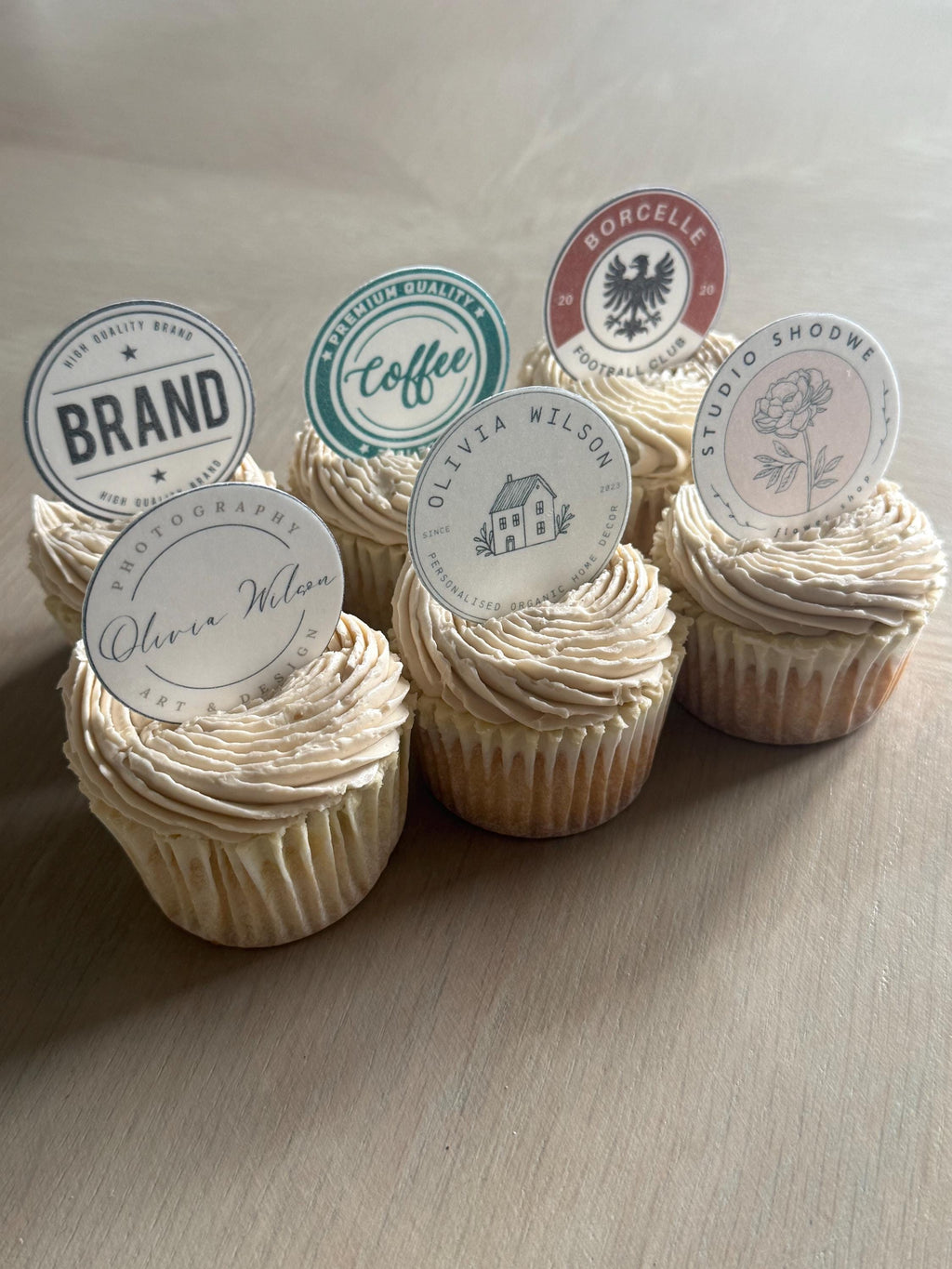 Personalised Logo Edible Wafer Cupcake Toppers