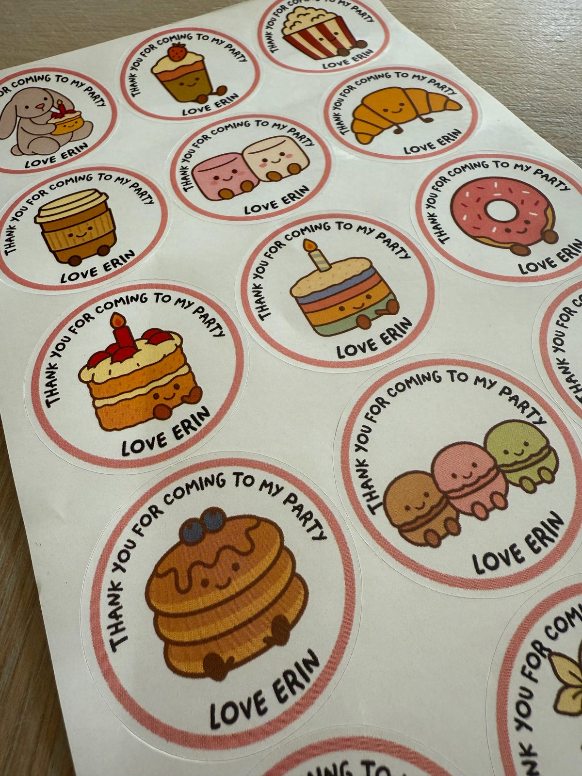 Personalised Amuseables Style Party Thank You Stickers