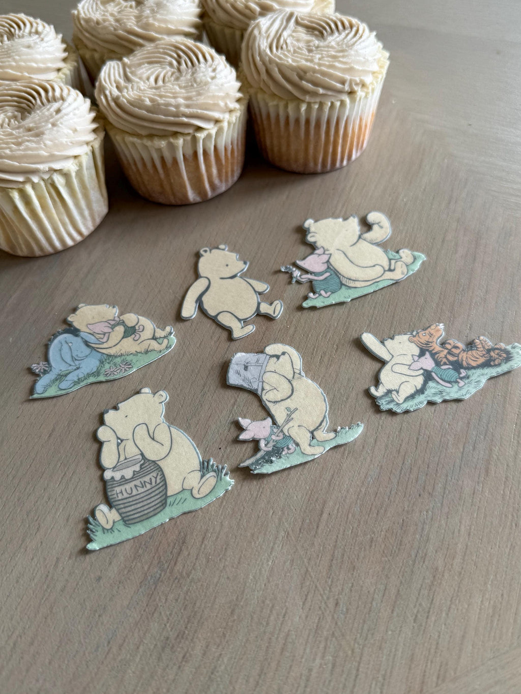 Classic Winnie the Pooh Edible Wafer Cupcake Toppers