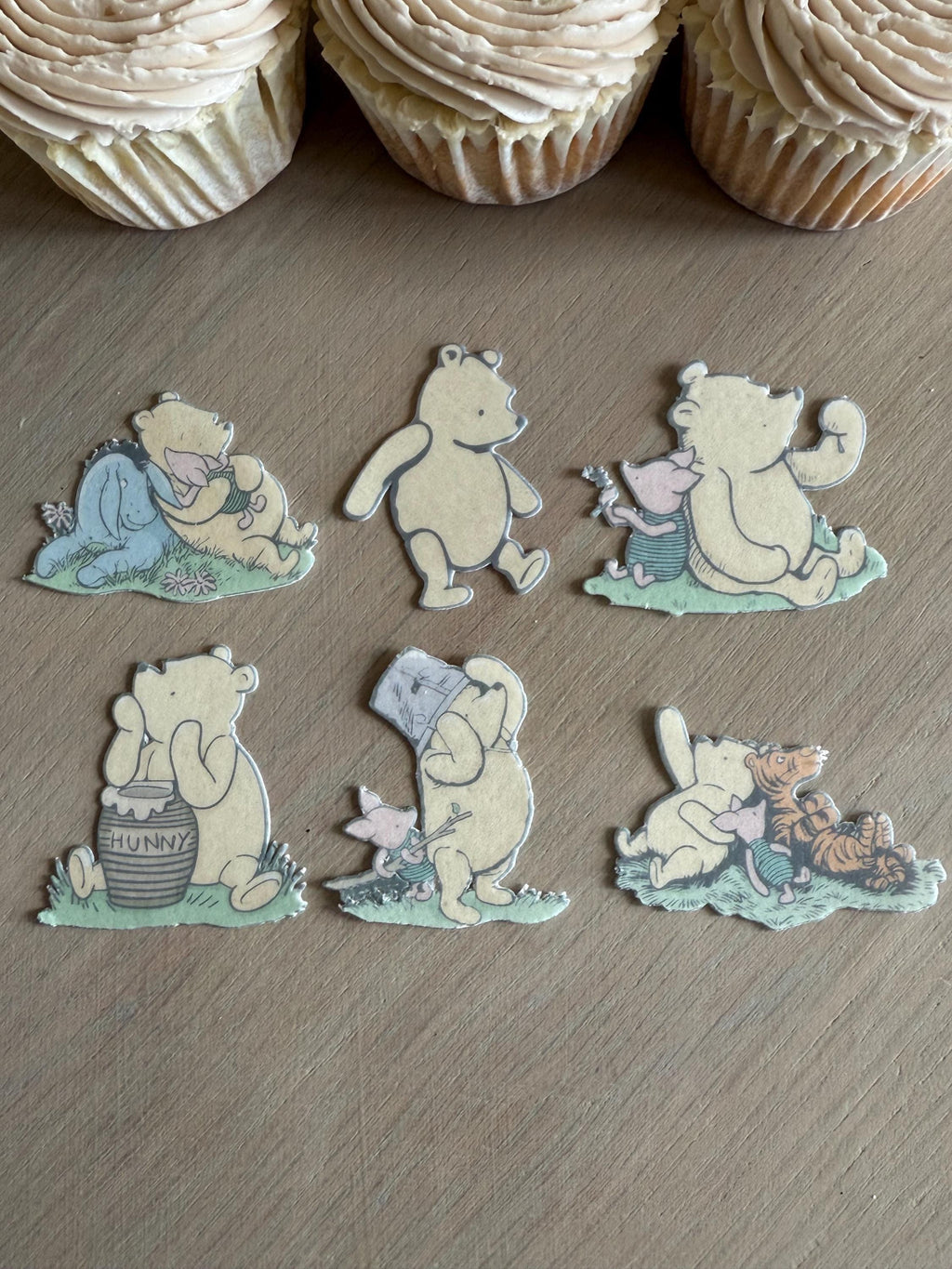 Classic Winnie the Pooh Edible Wafer Cupcake Toppers
