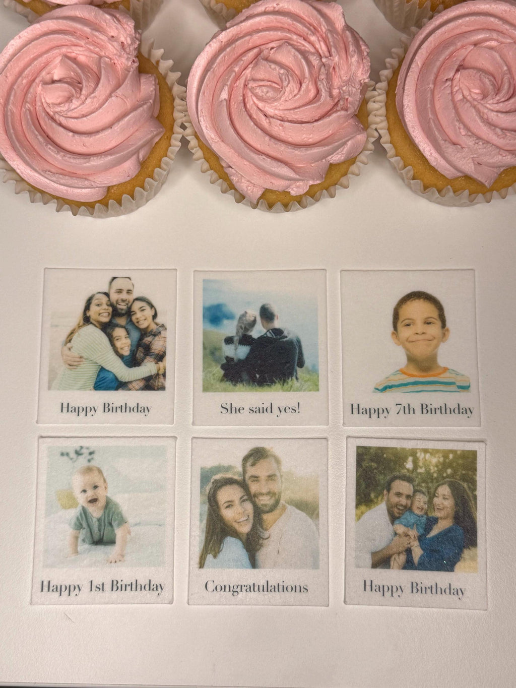 Personalised Photo & Caption Edible Cupcake Toppers